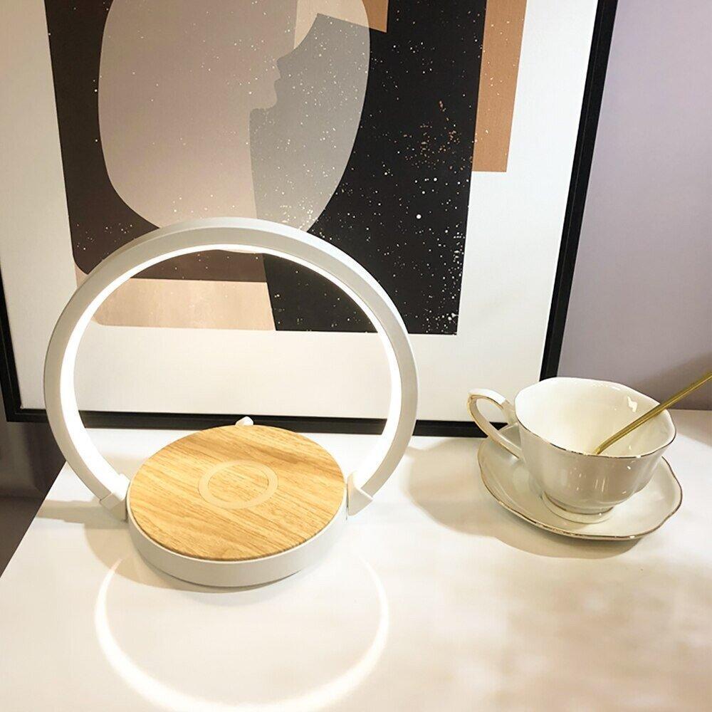 LED table lamp with wireless charging