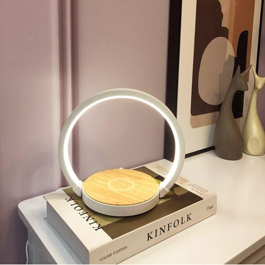 LED table lamp with wireless charging