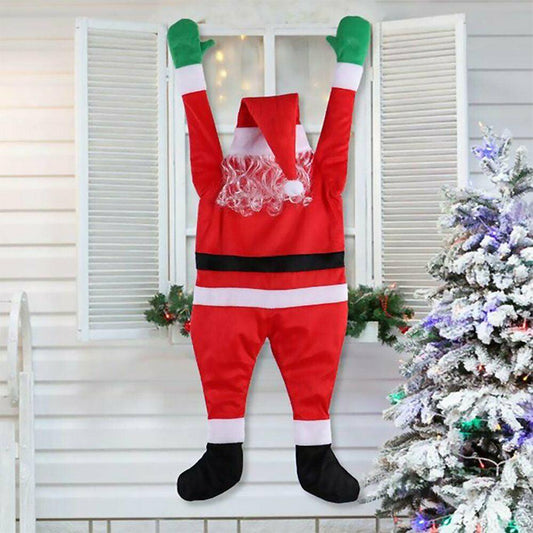 Climbing window door with Santa Claus